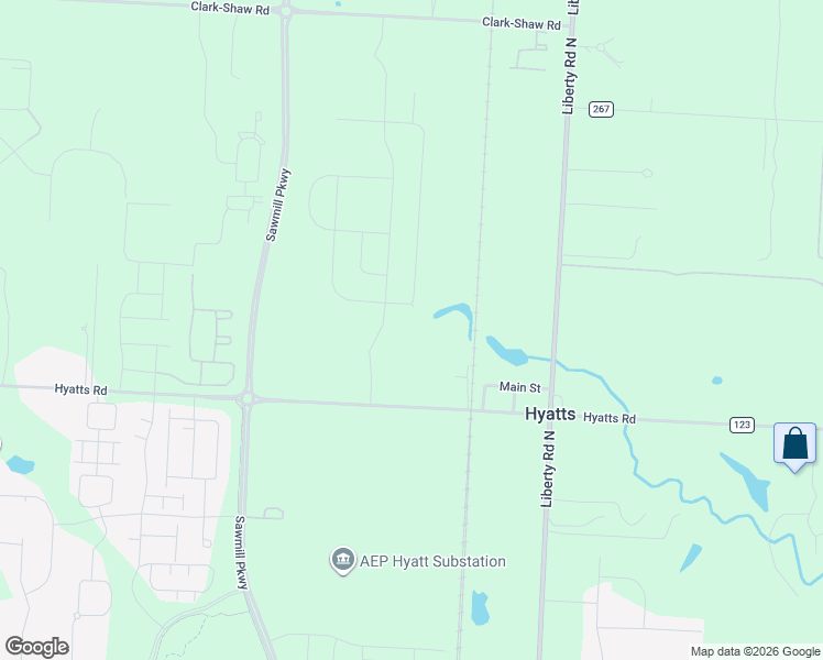 map of restaurants, bars, coffee shops, grocery stores, and more near 2808 Hyatts Road in Powell