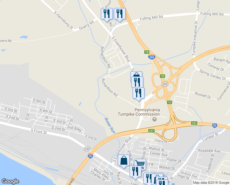 map of restaurants, bars, coffee shops, grocery stores, and more near 114 Richardson Road in Middletown