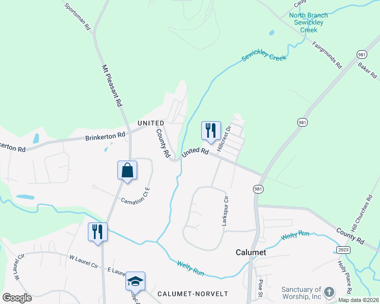 map of restaurants, bars, coffee shops, grocery stores, and more near 52 United Road in Mount Pleasant