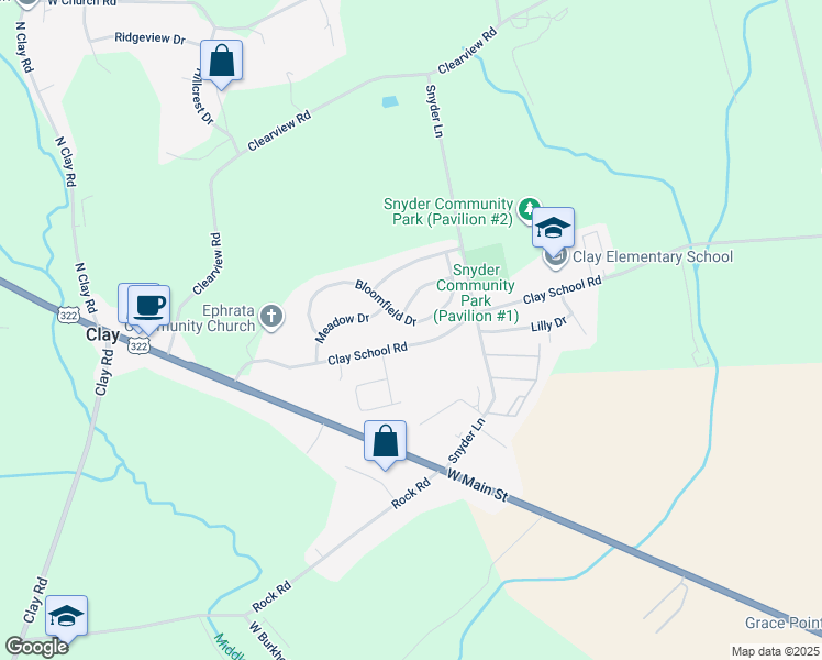 map of restaurants, bars, coffee shops, grocery stores, and more near 78 Bloomfield Drive in Ephrata