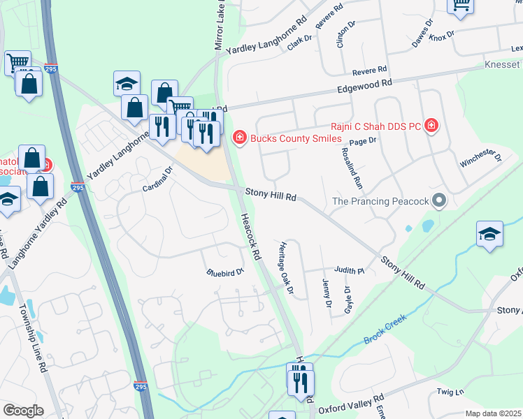 map of restaurants, bars, coffee shops, grocery stores, and more near 631 Stony Hill Road in Morrisville