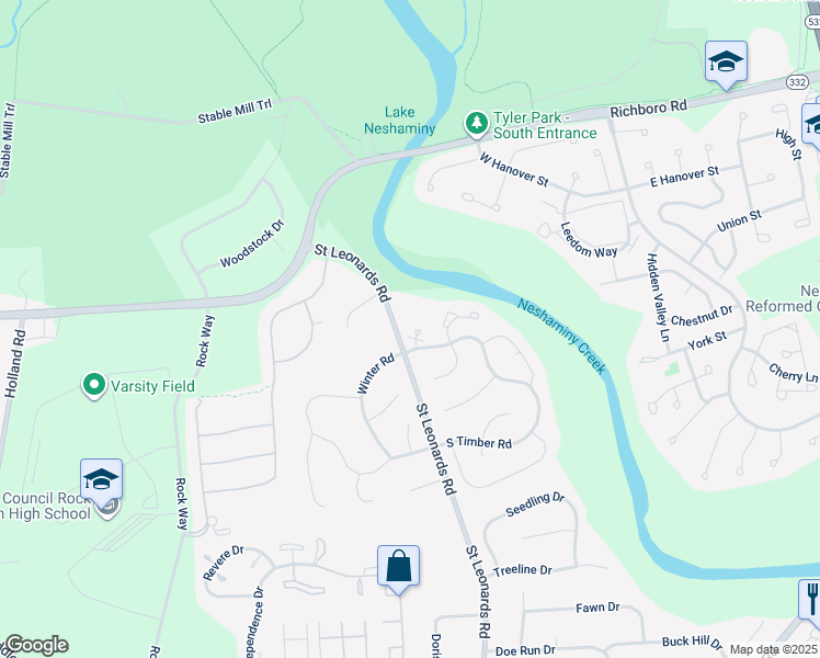 map of restaurants, bars, coffee shops, grocery stores, and more near 3 Parkview Circle in Holland