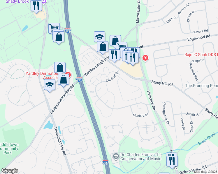 map of restaurants, bars, coffee shops, grocery stores, and more near 1771 North Dove Road in Morrisville