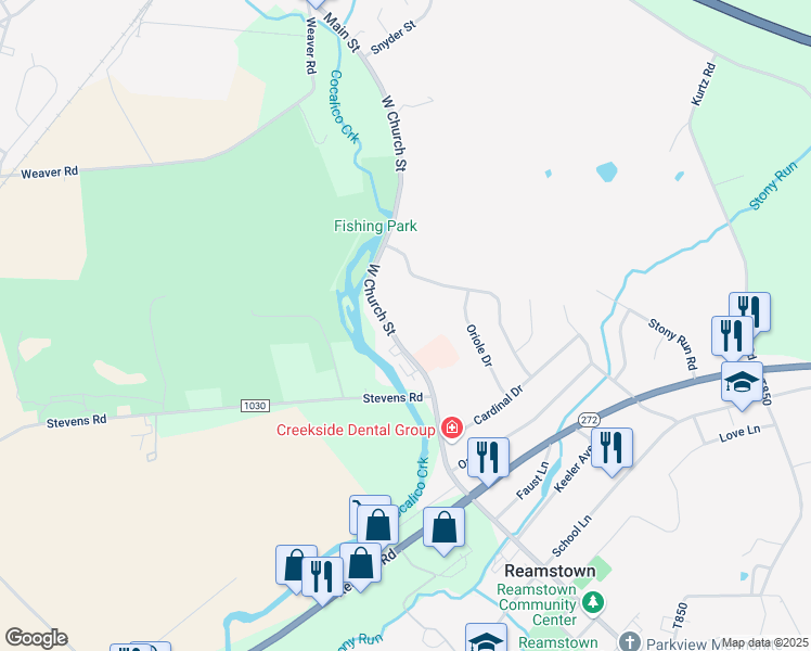 map of restaurants, bars, coffee shops, grocery stores, and more near 75 West Church Street in Denver