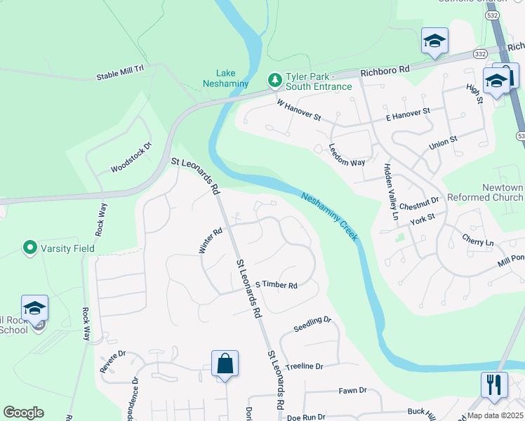 map of restaurants, bars, coffee shops, grocery stores, and more near 52 Old Mill Lane in Southampton