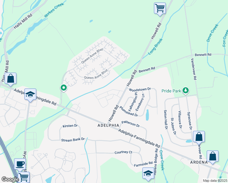 map of restaurants, bars, coffee shops, grocery stores, and more near 37 Picket Place in Freehold