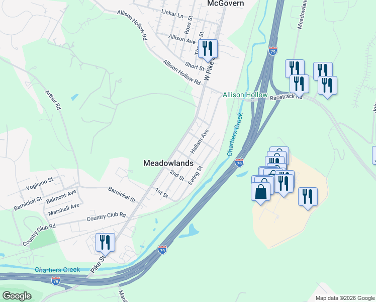 map of restaurants, bars, coffee shops, grocery stores, and more near 275 Hallam Road in Washington