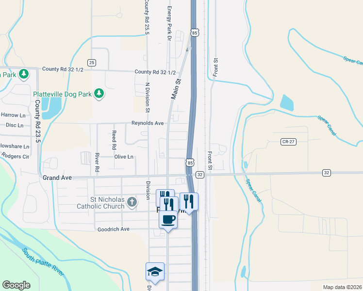 map of restaurants, bars, coffee shops, grocery stores, and more near 305 Lincoln Avenue in Platteville