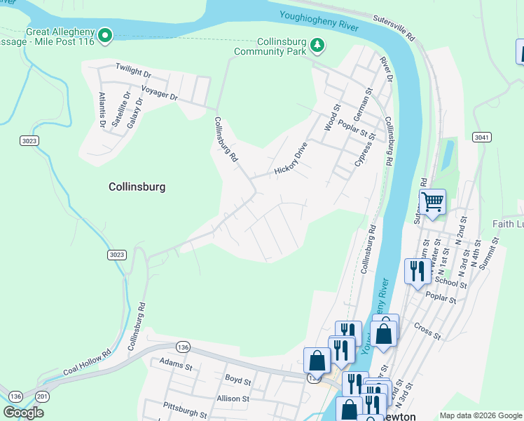 map of restaurants, bars, coffee shops, grocery stores, and more near 119 Manor Dr in West Newton