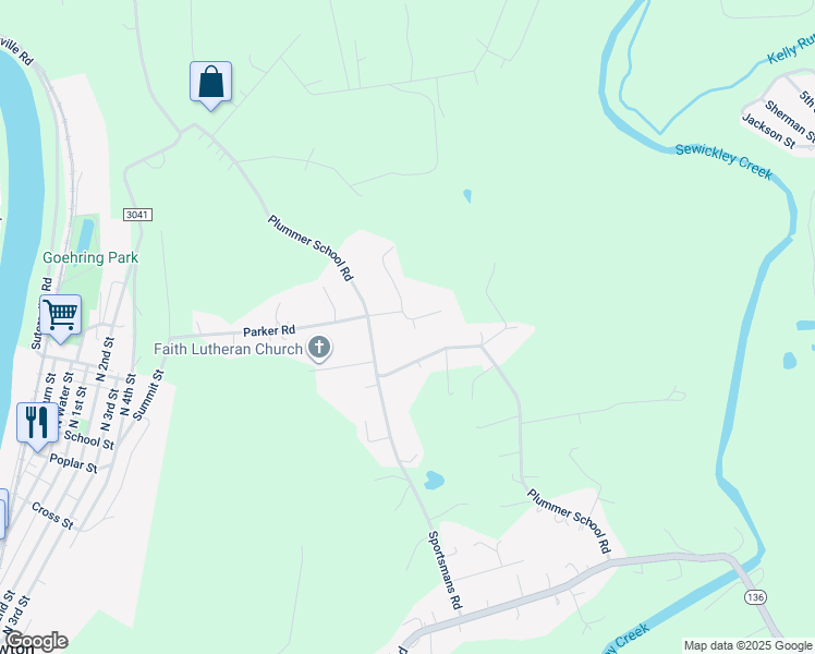 map of restaurants, bars, coffee shops, grocery stores, and more near 118 Carolina Drive in West Newton