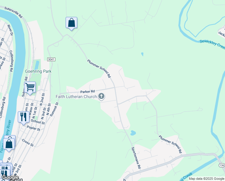 map of restaurants, bars, coffee shops, grocery stores, and more near 800 Plummer School Rd in West Newton