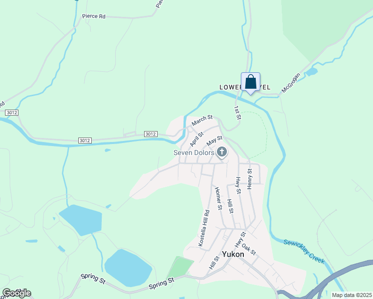 map of restaurants, bars, coffee shops, grocery stores, and more near 113 April Street in Yukon