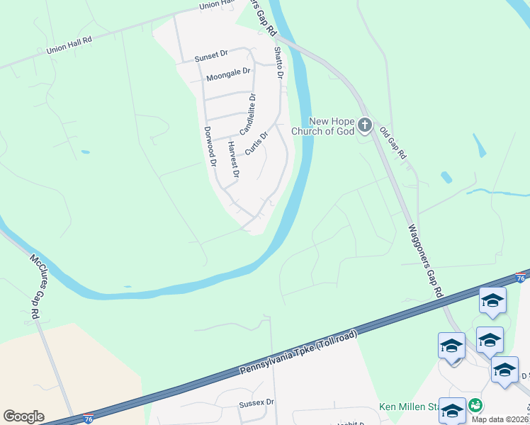 map of restaurants, bars, coffee shops, grocery stores, and more near 321 Shatto Drive in Carlisle