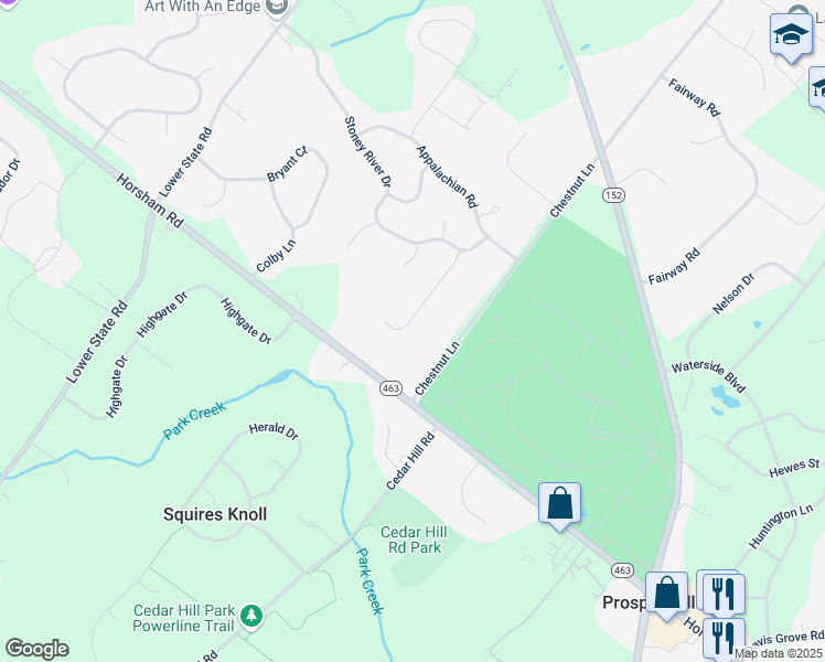 map of restaurants, bars, coffee shops, grocery stores, and more near 336 Sun Valley Drive in Ambler