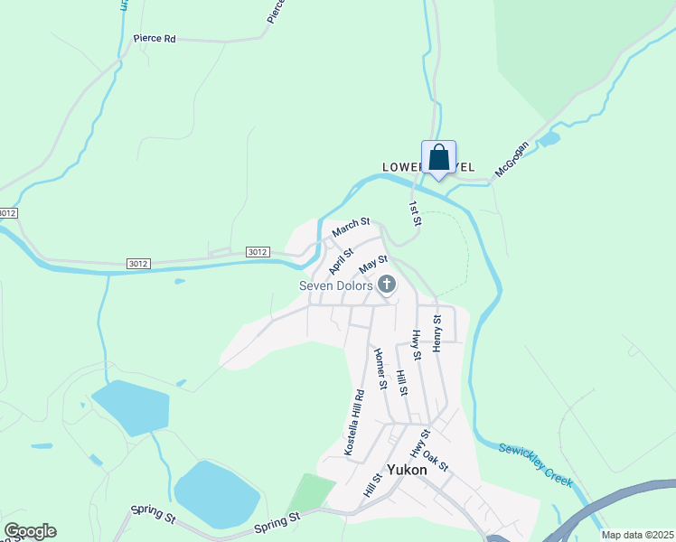 map of restaurants, bars, coffee shops, grocery stores, and more near 111 May Street in Irwin