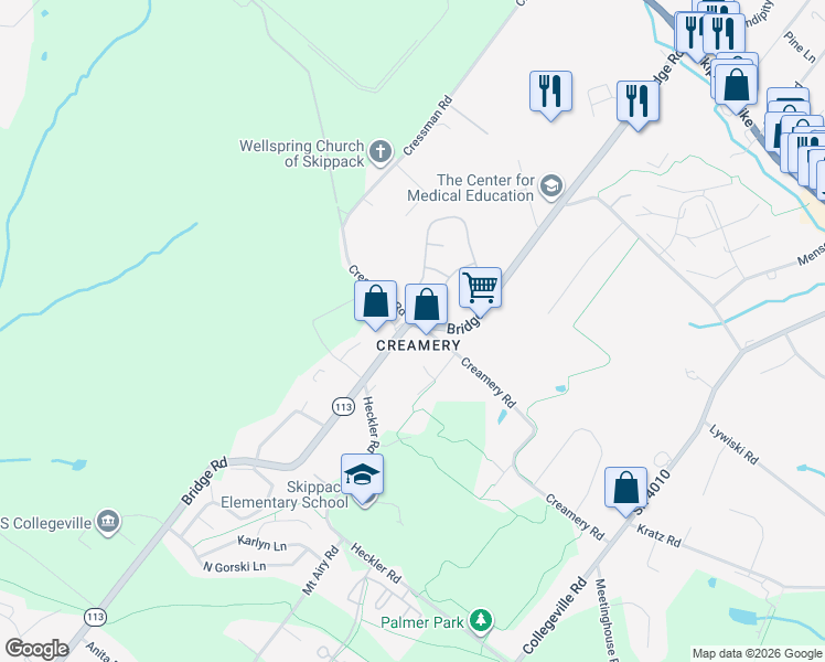 map of restaurants, bars, coffee shops, grocery stores, and more near in 