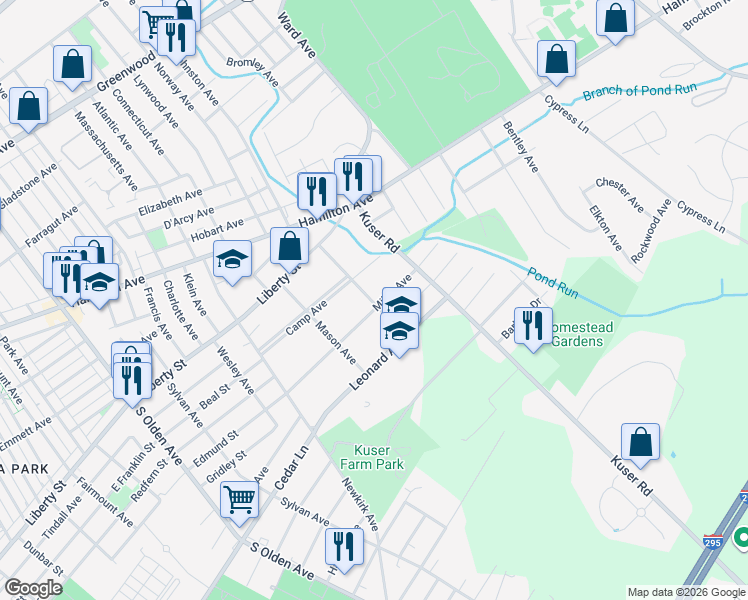 map of restaurants, bars, coffee shops, grocery stores, and more near 468 Miller Avenue in Hamilton Township