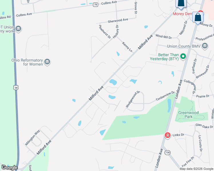map of restaurants, bars, coffee shops, grocery stores, and more near 873 Hickory Hill Drive in Marysville