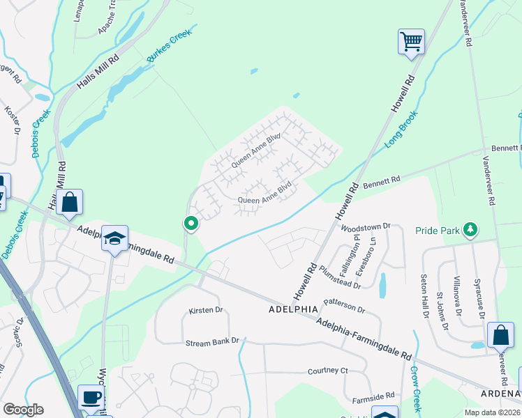 map of restaurants, bars, coffee shops, grocery stores, and more near 40 Morden Close in Freehold