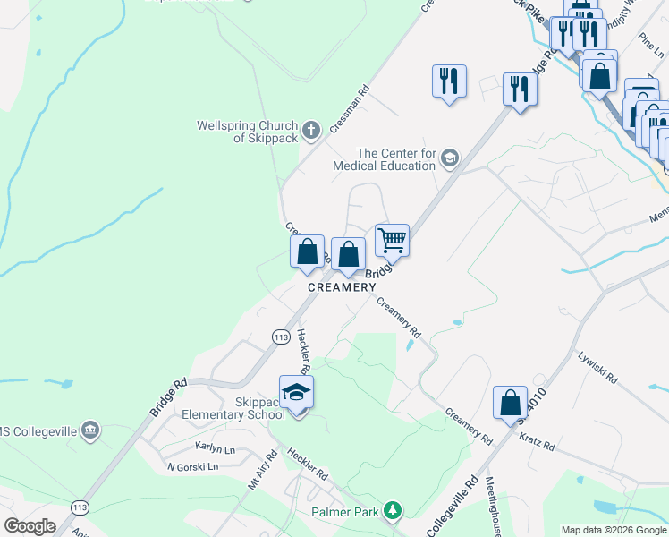 map of restaurants, bars, coffee shops, grocery stores, and more near in 