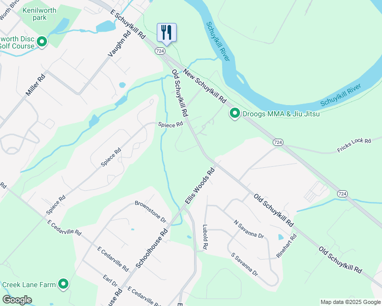 map of restaurants, bars, coffee shops, grocery stores, and more near 84 Wil-Be Drive in Pottstown