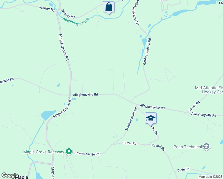 map of restaurants, bars, coffee shops, grocery stores, and more near 691 Alleghenyville Road in Mohnton