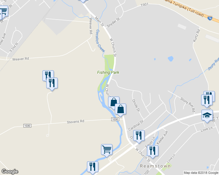 map of restaurants, bars, coffee shops, grocery stores, and more near 83 West Church Street in Denver