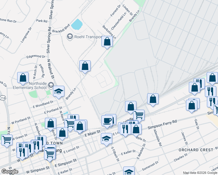 map of restaurants, bars, coffee shops, grocery stores, and more near 903 Admiral's Quay Drive in Mechanicsburg