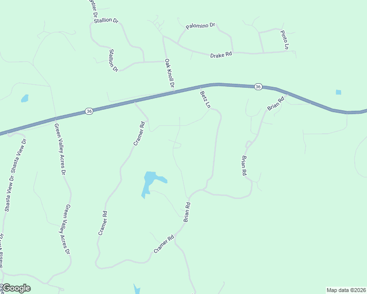 map of restaurants, bars, coffee shops, grocery stores, and more near 14670 Hanks Drive in Red Bluff