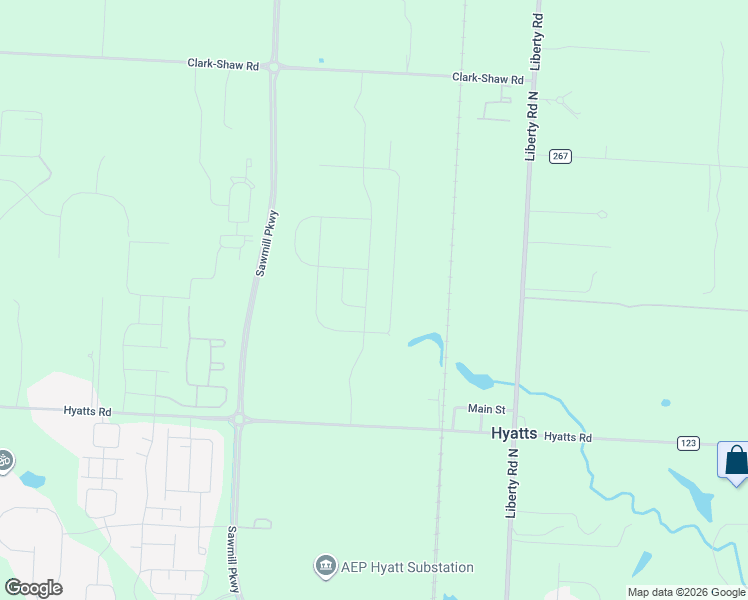 map of restaurants, bars, coffee shops, grocery stores, and more near 2808 Hyatts Road in Powell
