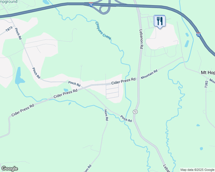 map of restaurants, bars, coffee shops, grocery stores, and more near 7 Hemlock Acres Court in Manheim