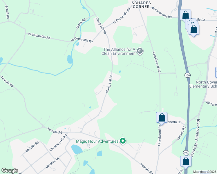 map of restaurants, bars, coffee shops, grocery stores, and more near 1241 Sheep Hill Road in Pottstown