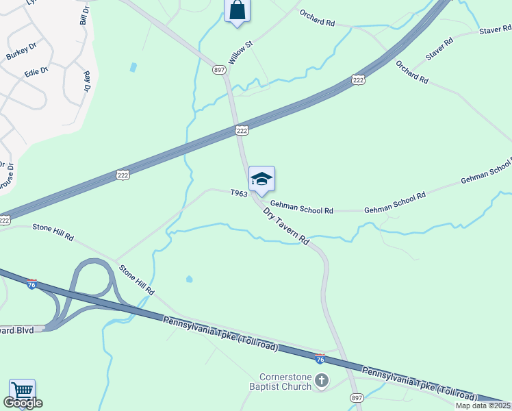 map of restaurants, bars, coffee shops, grocery stores, and more near 1619 Dry Tavern Road in Denver