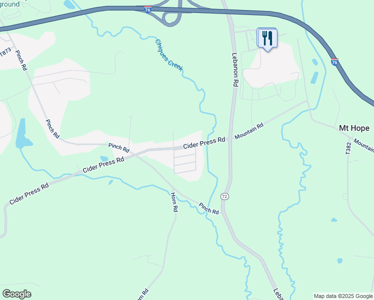 map of restaurants, bars, coffee shops, grocery stores, and more near 7 Hemlock Acres Court in Manheim