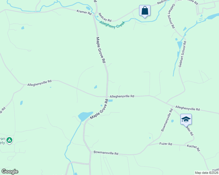 map of restaurants, bars, coffee shops, grocery stores, and more near 814 Maple Grove Road in Mohnton