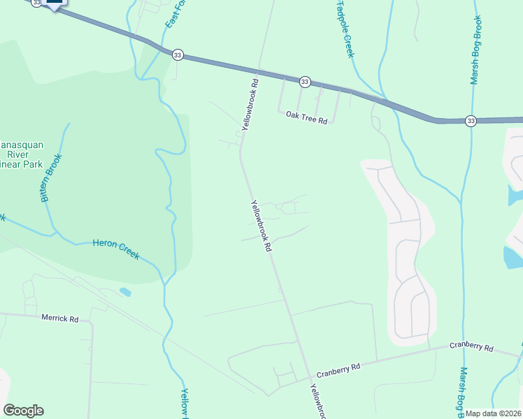 map of restaurants, bars, coffee shops, grocery stores, and more near 40 Yellowbrook Road in Freehold