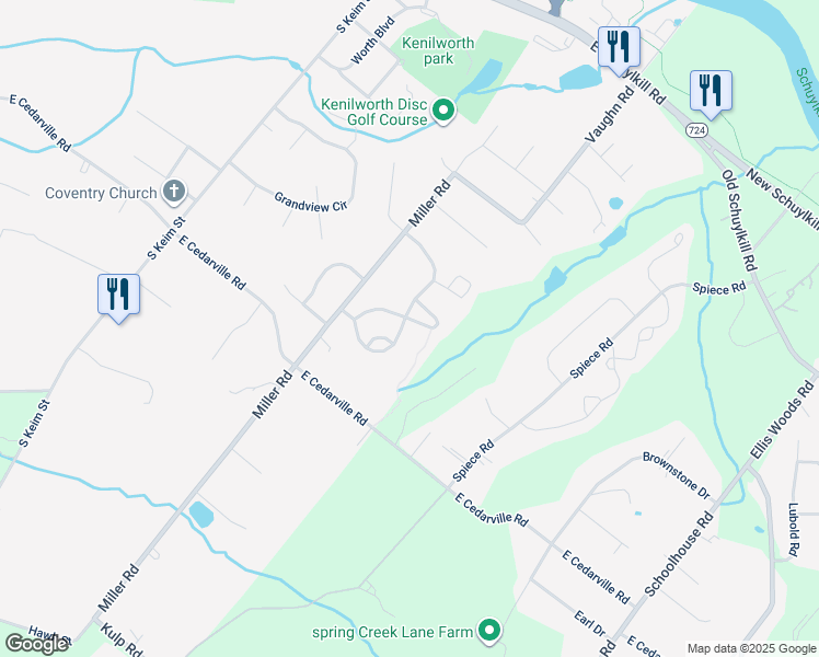 map of restaurants, bars, coffee shops, grocery stores, and more near 915 East Mill Creek Way in Pottstown