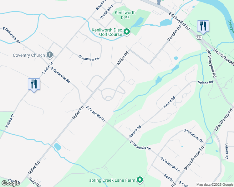 map of restaurants, bars, coffee shops, grocery stores, and more near 915 East Mill Creek Way in Pottstown