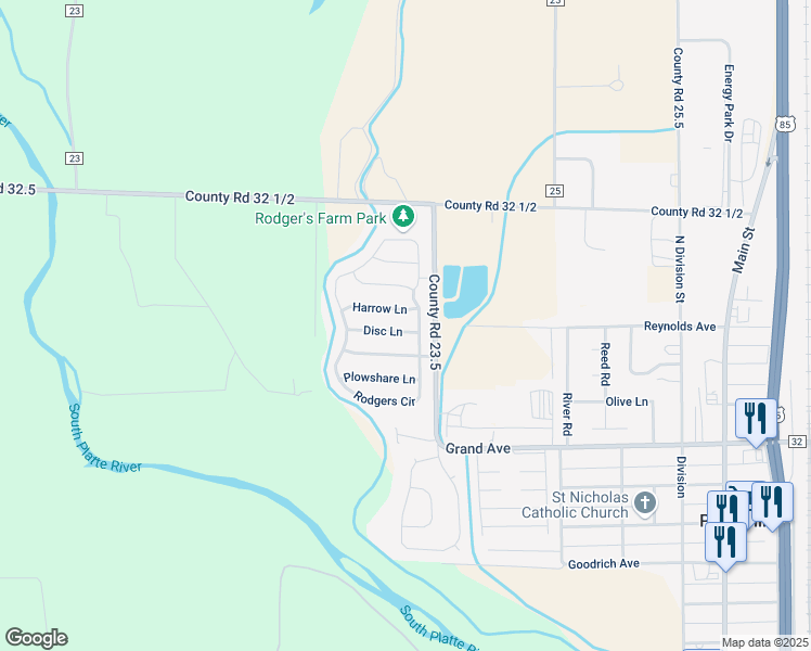 map of restaurants, bars, coffee shops, grocery stores, and more near 306 Disc Lane in Platteville
