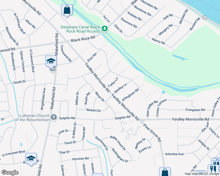 map of restaurants, bars, coffee shops, grocery stores, and more near 1608 Yardley Morrisville Road in Morrisville