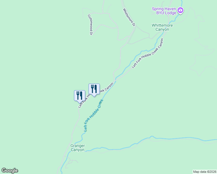 map of restaurants, bars, coffee shops, grocery stores, and more near East Maple Canyon Road in Springville