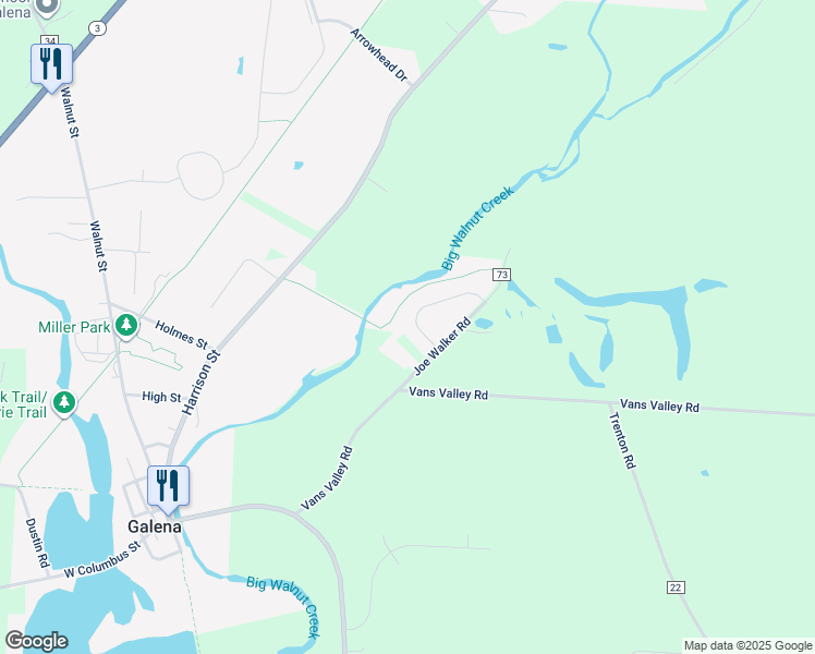 map of restaurants, bars, coffee shops, grocery stores, and more near 433 Melimare Dr in Galena