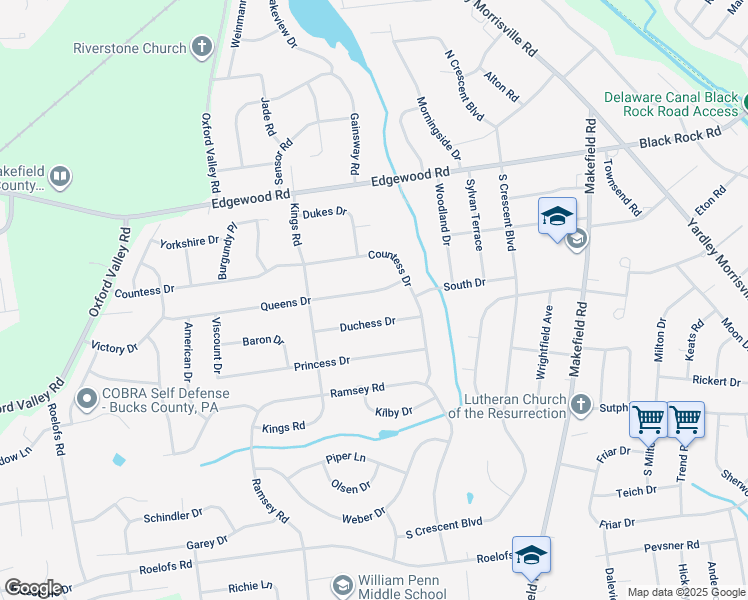 map of restaurants, bars, coffee shops, grocery stores, and more near 843 Queens Drive in Morrisville