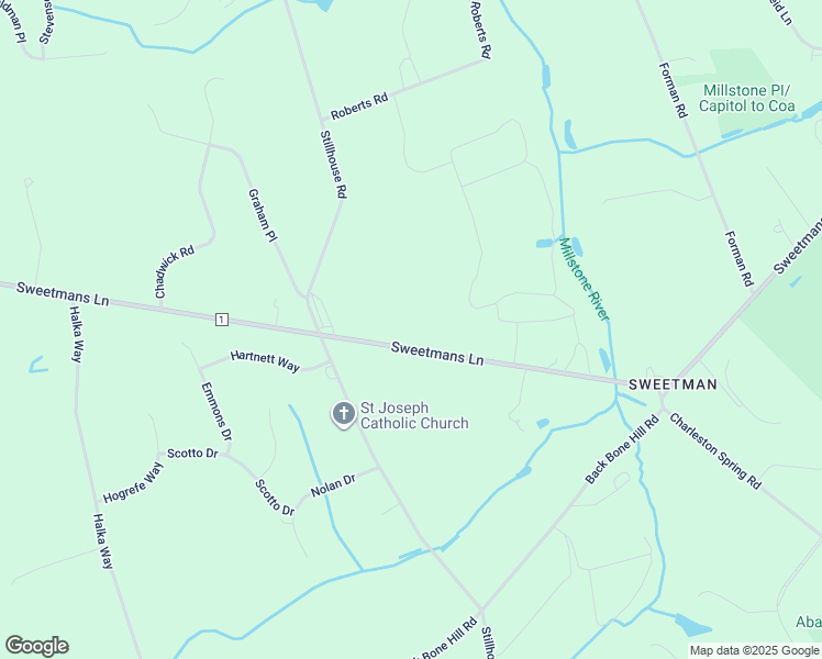 map of restaurants, bars, coffee shops, grocery stores, and more near 258 Sweetmans Lane in Millstone