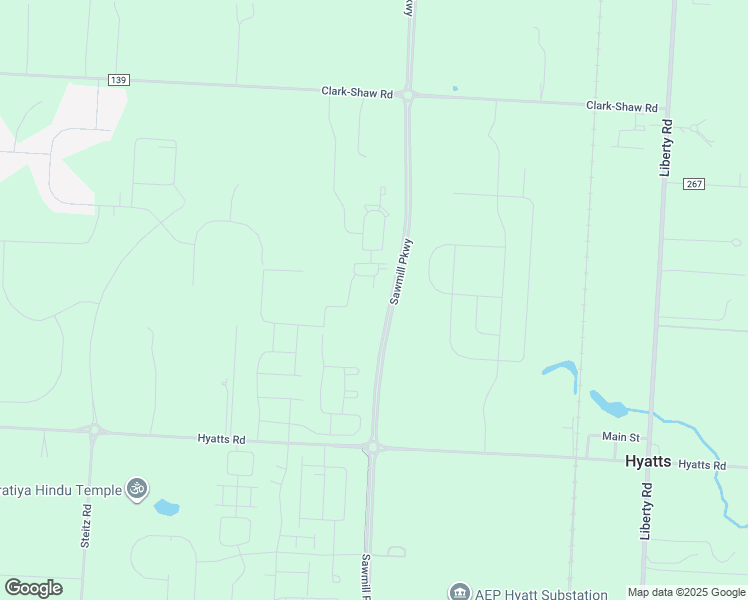 map of restaurants, bars, coffee shops, grocery stores, and more near Sawmill Parkway in Powell