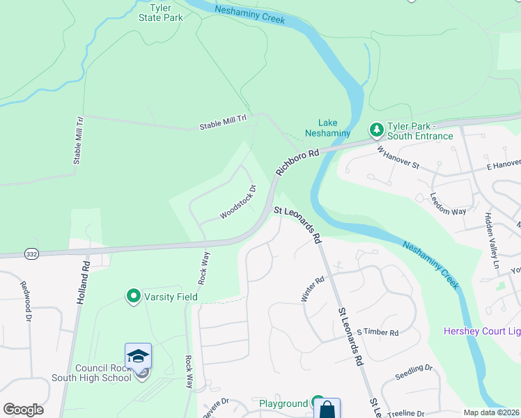 map of restaurants, bars, coffee shops, grocery stores, and more near 19 Verna Way in Newtown