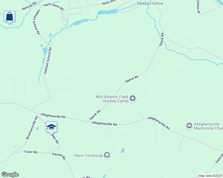 map of restaurants, bars, coffee shops, grocery stores, and more near 179 Speck Road in Mohnton