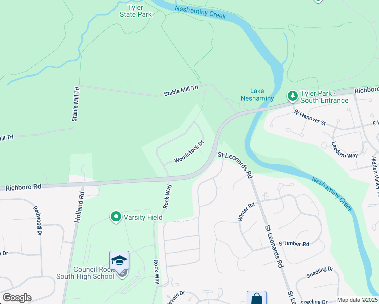 map of restaurants, bars, coffee shops, grocery stores, and more near 63 Woodstock Drive in Newtown