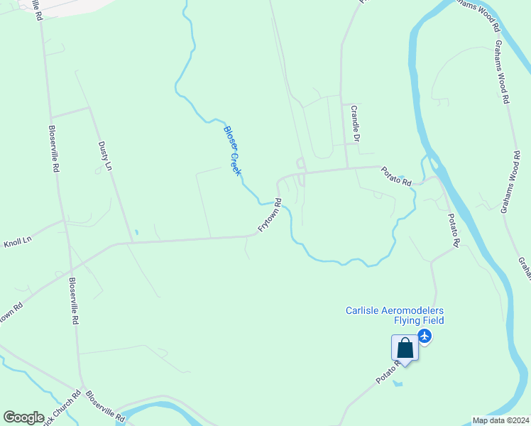 map of restaurants, bars, coffee shops, grocery stores, and more near 180 Frytown Road in Carlisle