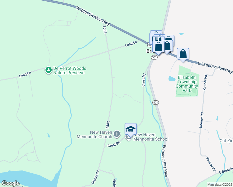 map of restaurants, bars, coffee shops, grocery stores, and more near 147 Blantz Road in Lititz